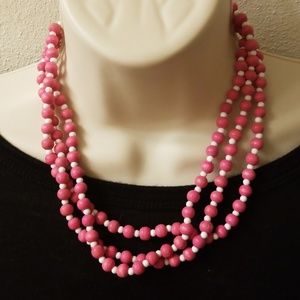 Pink multi tear necklace.